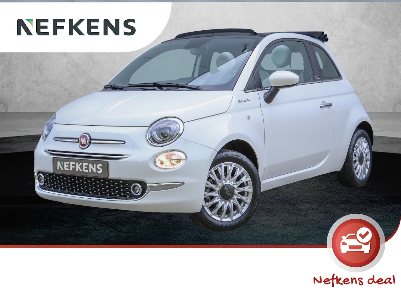 Fiat 500 - 69pk Hybrid Dolcevita (UNIEK!!/1ste eig./LEER/Climate/7"scherm/Cruise/LMV/Isofix) - AutoWereld.nl