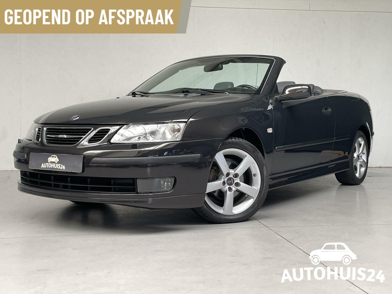 Saab 9-3 Cabrio - 1.8t Vector 68dkm|AUTOMAAT|ESPRESSO BLACK - AutoWereld.nl