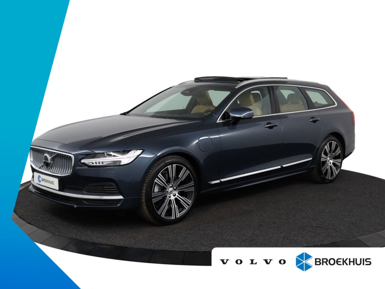 Volvo V90 - T6 Recharge AWD Ultimate Bright Luchtvering | Grafisch Head-up Display | Adaptieve cruise - AutoWereld.nl