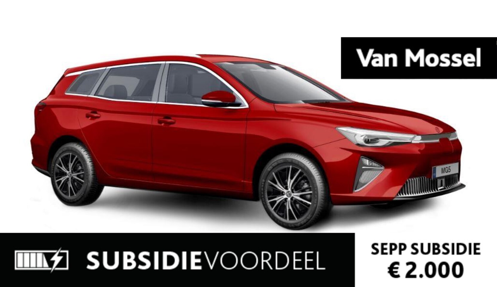 MG 5 - MG5 Long Range Luxury 61 kWh / Diamond Red  ACTIE € 4500,= voorraad registratiekorting ( P - AutoWereld.nl