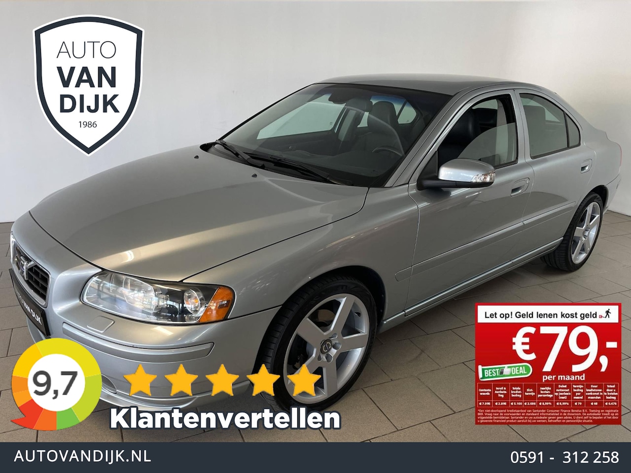 Volvo S60 - 2.4 AIRCO CRUISE ELEK RAMEN CENT VERG 18 INCH R VELGEN LEDER MULTI STUUR NIEUWSTAAT - AutoWereld.nl