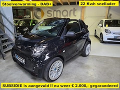 Smart Fortwo cabrio - EQ 22 kWH SNELLADER - subsidie 2.000, - GEGARANDEERD