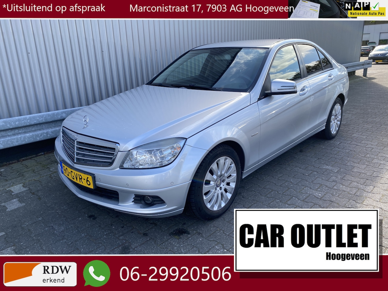 Mercedes-Benz C-klasse - 180 K BlueEFFICIENCY 195Dkm.NAP, Clima, Navi, CC, Bluetooth, PDC v/a, LM, nw. APK – Inruil - AutoWereld.nl