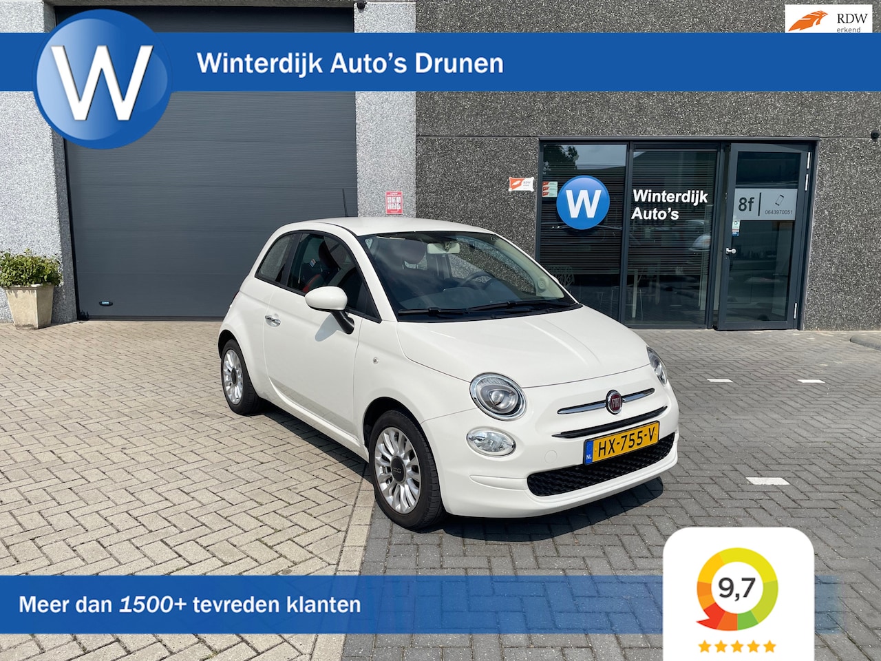 Fiat 500 - 1.2 Popstar Airco! Nieuwstaat! Nap! Wit! Laag km! - AutoWereld.nl