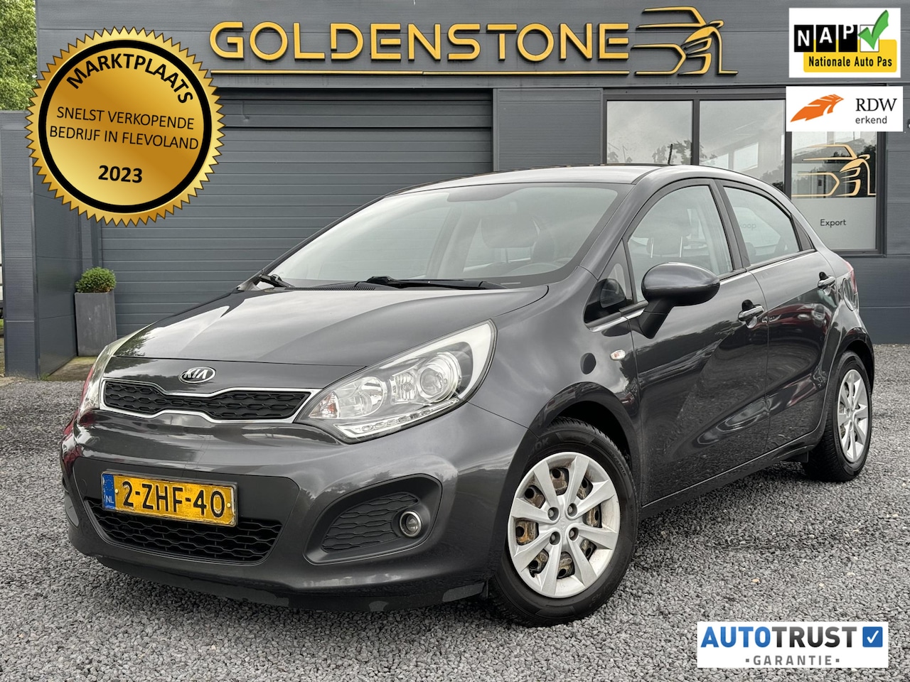 Kia Rio - 1.2 CVVT BusinessLine Airco,Cruise,Bluetooth,Elek Ramen,N.A.P,APK tot 12-2024 - AutoWereld.nl