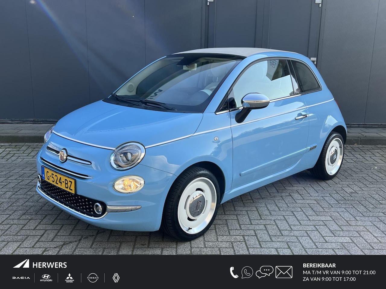 Fiat 500 C - 0.9 TwinAir Turbo Spiaggina 58 / Navigatie / Sensoren Achter / Cruise Control / Climate Co - AutoWereld.nl