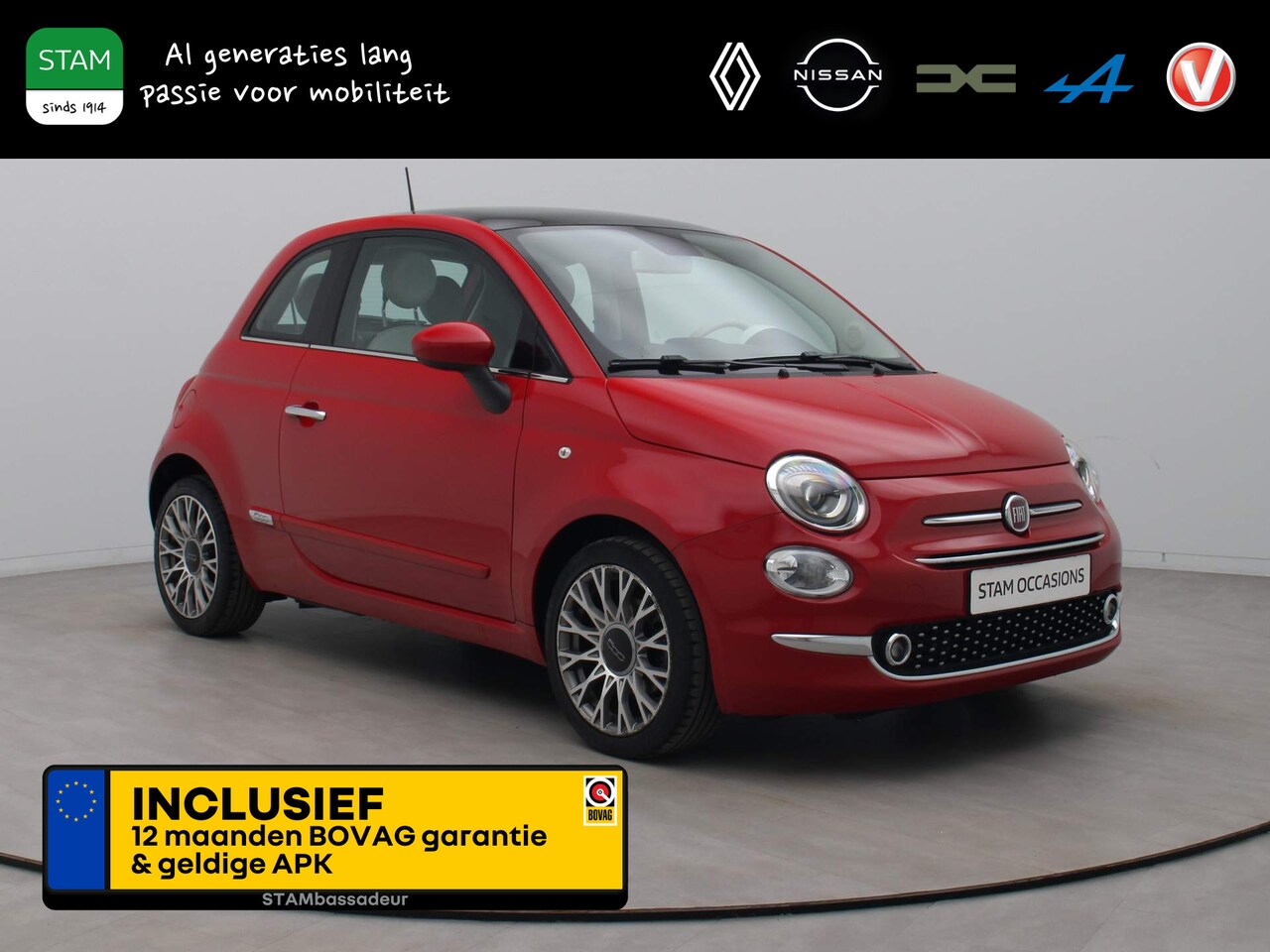 Fiat 500 - 81pk TwinAir Turbo Lounge Airco | Cruise | Navi | Panoramadak - AutoWereld.nl