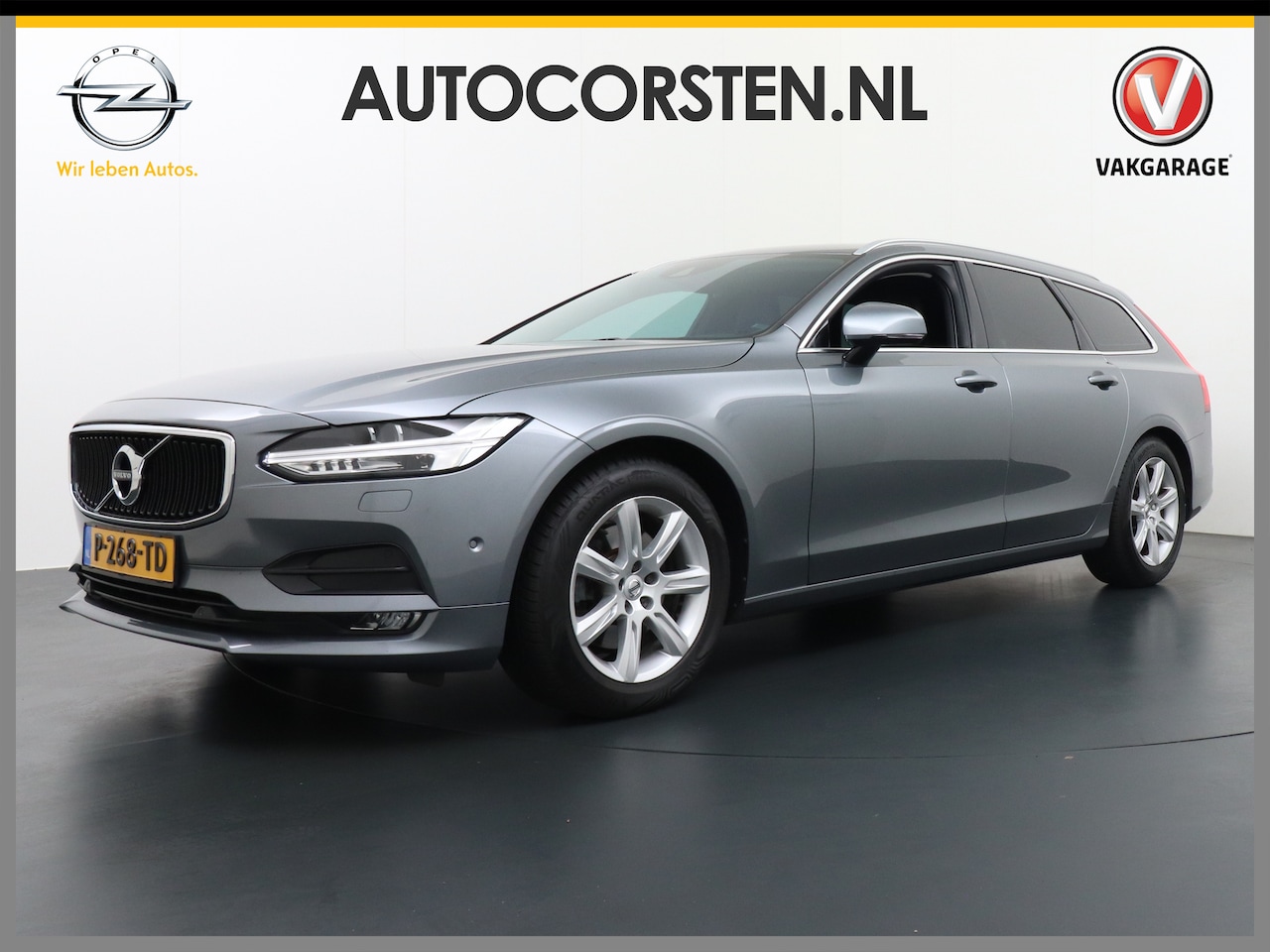 Volvo V90 - 2.0D Leder + Elek. + Verw. Navi Ecc PDC Bluetooth Trekhaak Road Sign Rec. Lane Assist Spee - AutoWereld.nl