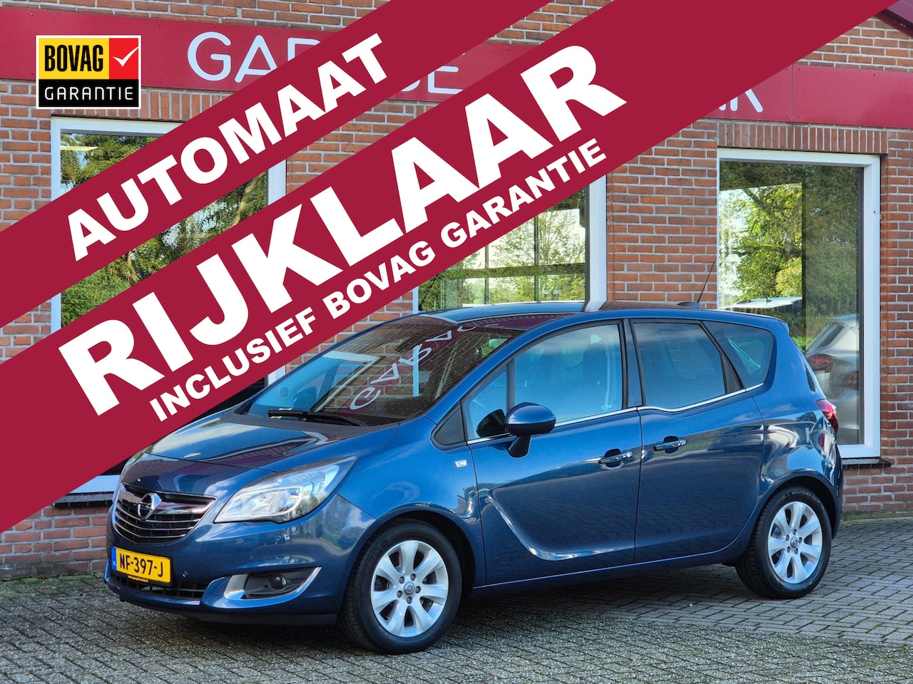 Opel Meriva - 1.4 Turbo Blitz 140PK 5drs AUTOMAAT clima, cruise, navi, pdc, lmv, trekhaak RIJKLAAR - AutoWereld.nl