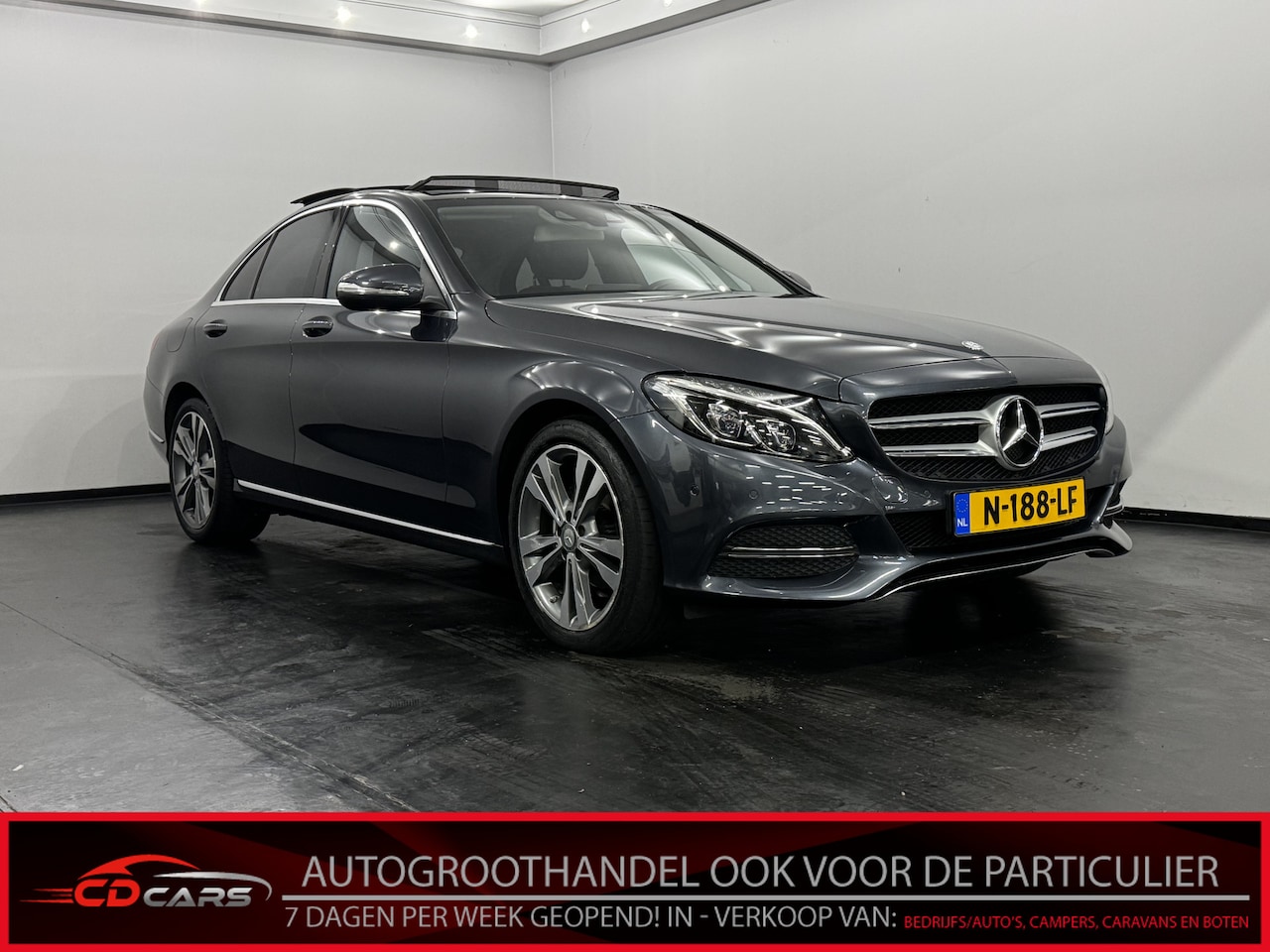 Mercedes-Benz C-klasse - 180 Prestige Half leder, Pano, Parkeer sensoren, Keyless start, Head-up display - AutoWereld.nl