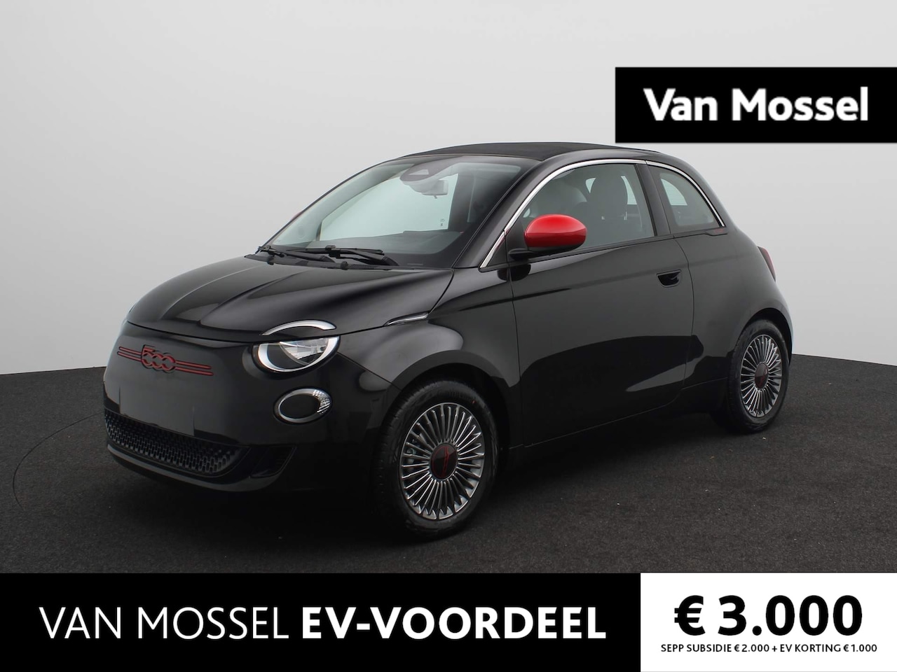 Fiat 500e - Cabrio RED 24 kWh | €2000,- Overheidssubsidie | VAN MOSSEL VOORRAADVOORDEEL || - AutoWereld.nl