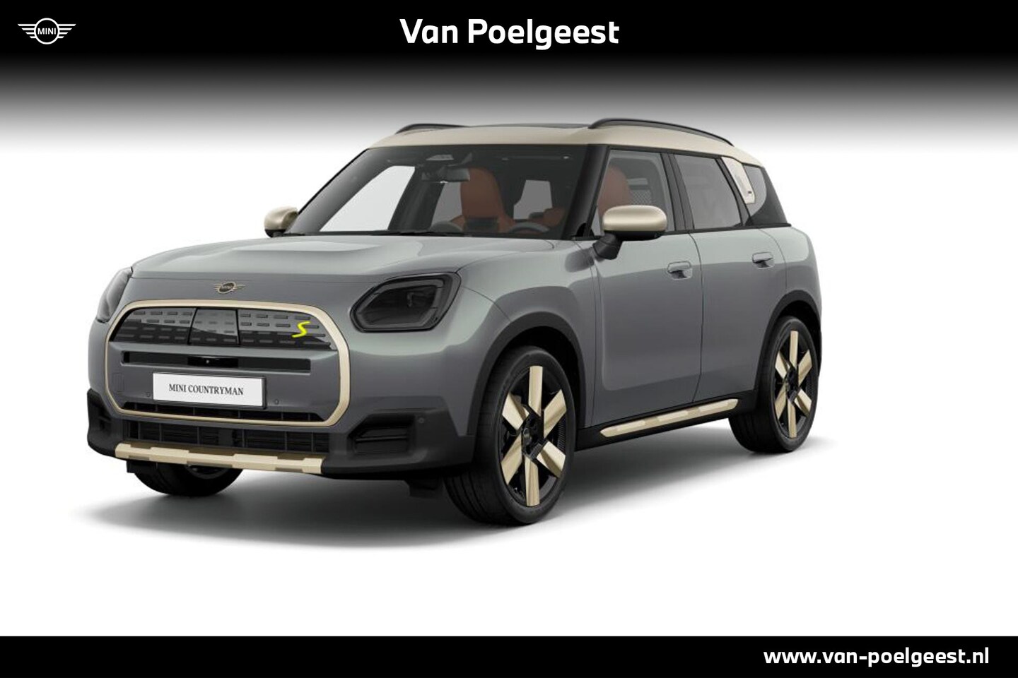 MINI Countryman - Electric SE ALL4 Favoured 66.5 kWh | Pakket XL | Dak en spiegelkappen in Vibrant Silver - AutoWereld.nl