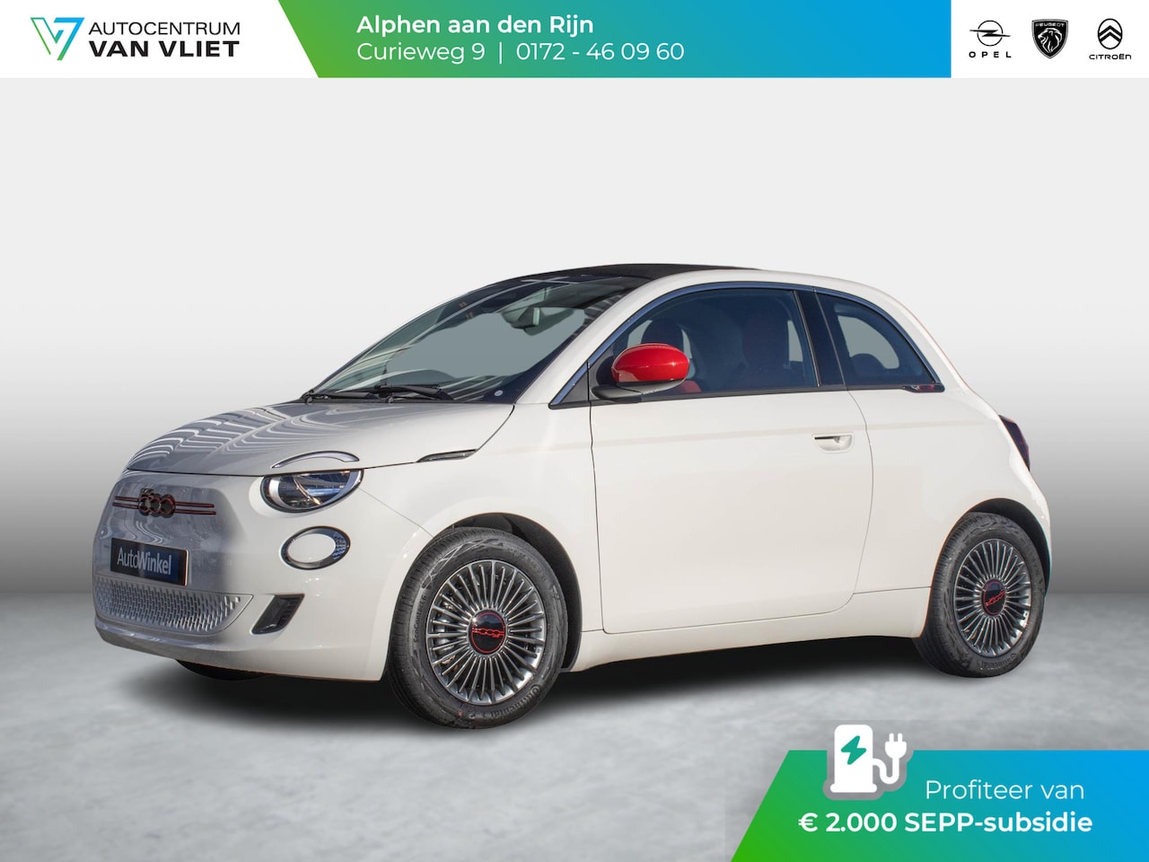 Fiat 500e - RED Cabrio 42 kWh | Uit voorraad leverbaar ! | CarPlay | PDC | Subsidie € 2.000,- * - AutoWereld.nl