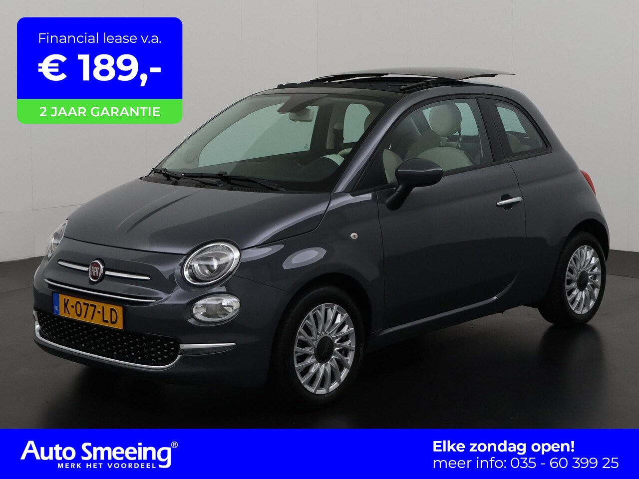 Fiat 500 - 1.0 Hybrid Lounge | Panoramadak | Apple Carplay | Navigatie | Zondag Open! - AutoWereld.nl