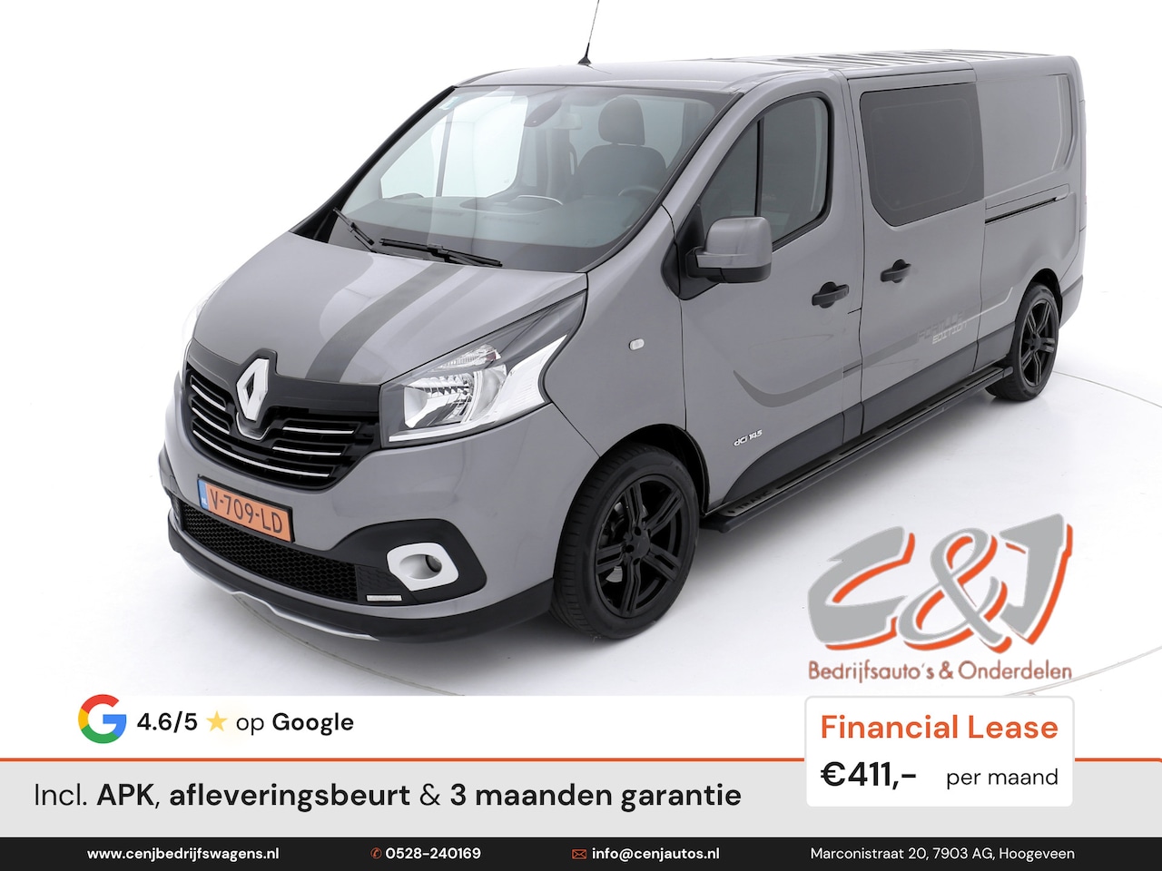 Renault Trafic - 1.6 dCi L2H1 Formula Edition Grey dubbele cabine luxe leder navi airco cruise lease 411,- - AutoWereld.nl