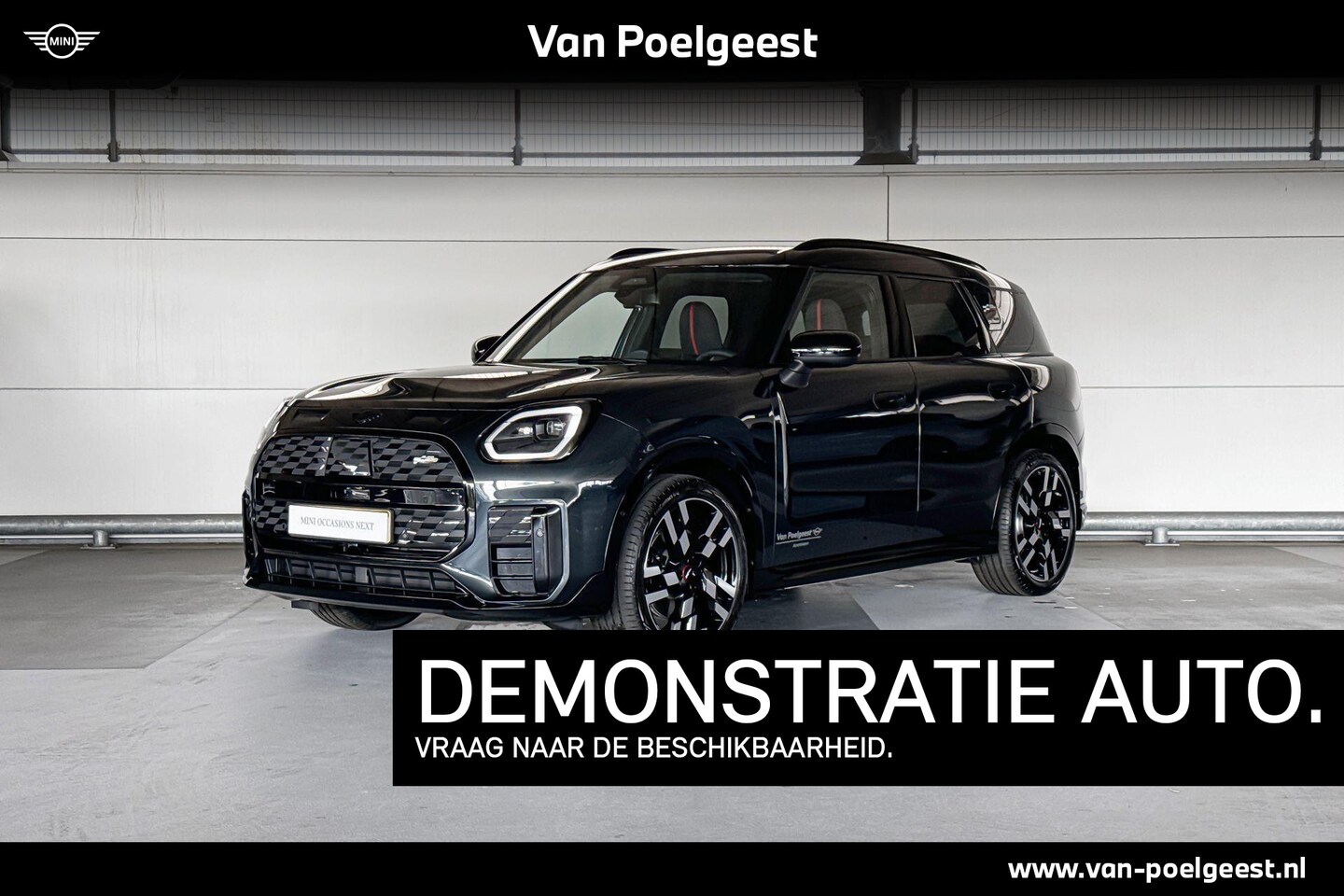 MINI Countryman - Electric SE ALL4 John Cooper Works 66.5 kWh | Pakket S | Dak en spiegelkappen in Jetblack - AutoWereld.nl