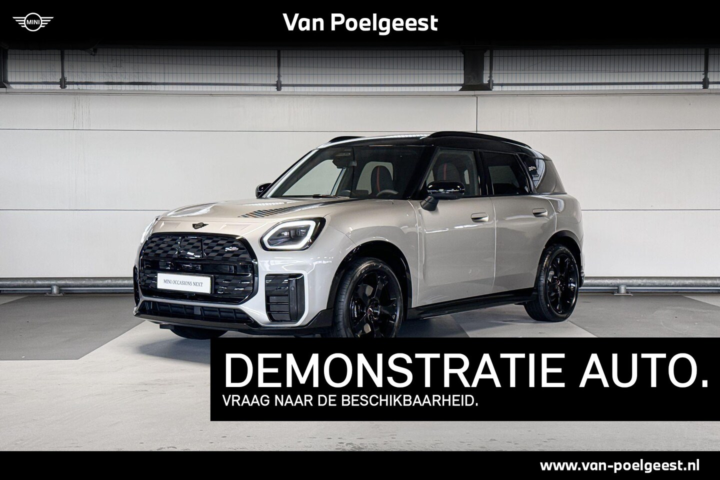 MINI Countryman - Electric SE ALL4 John Cooper Works 66.5 kWh | Pakket XL | Dak en spiegelkappen in Jetblack - AutoWereld.nl