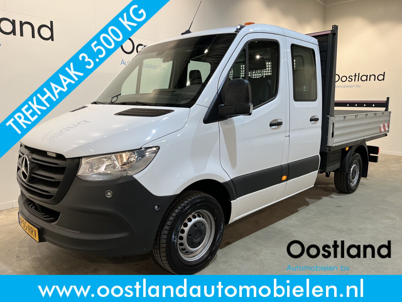 Mercedes-Benz Sprinter - 316 CDI L2 RWD DC Dubbel Cabine Open Laadbak / Euro 6 / Trekhaak 3500 KG / Airco / Cruise - AutoWereld.nl