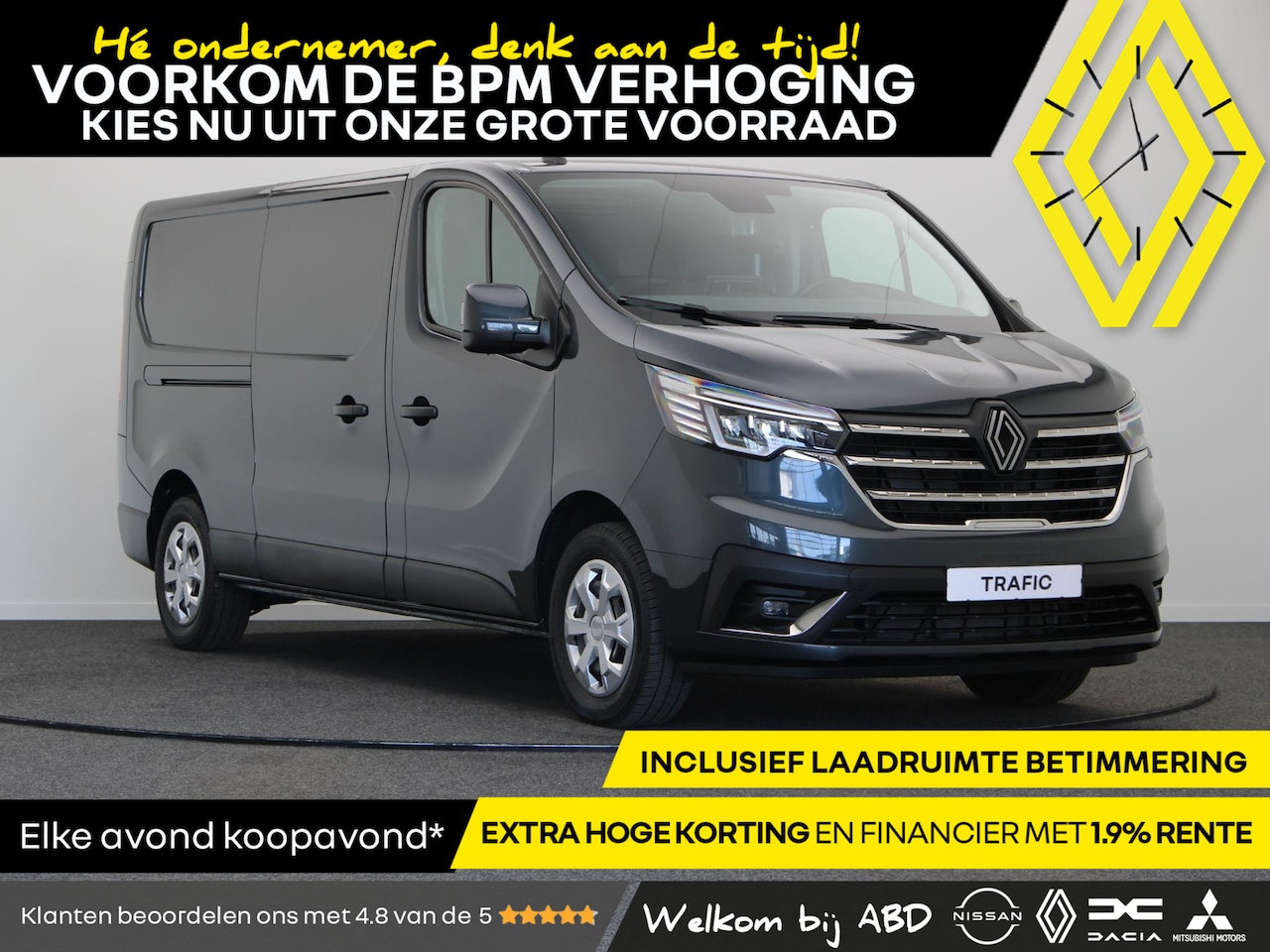 Renault Trafic - 2.0 dCi 150pk EDC T30 L2H1 Advance | Trekhaak | Laadruimtebetimmering | Achteruitrijcamera - AutoWereld.nl