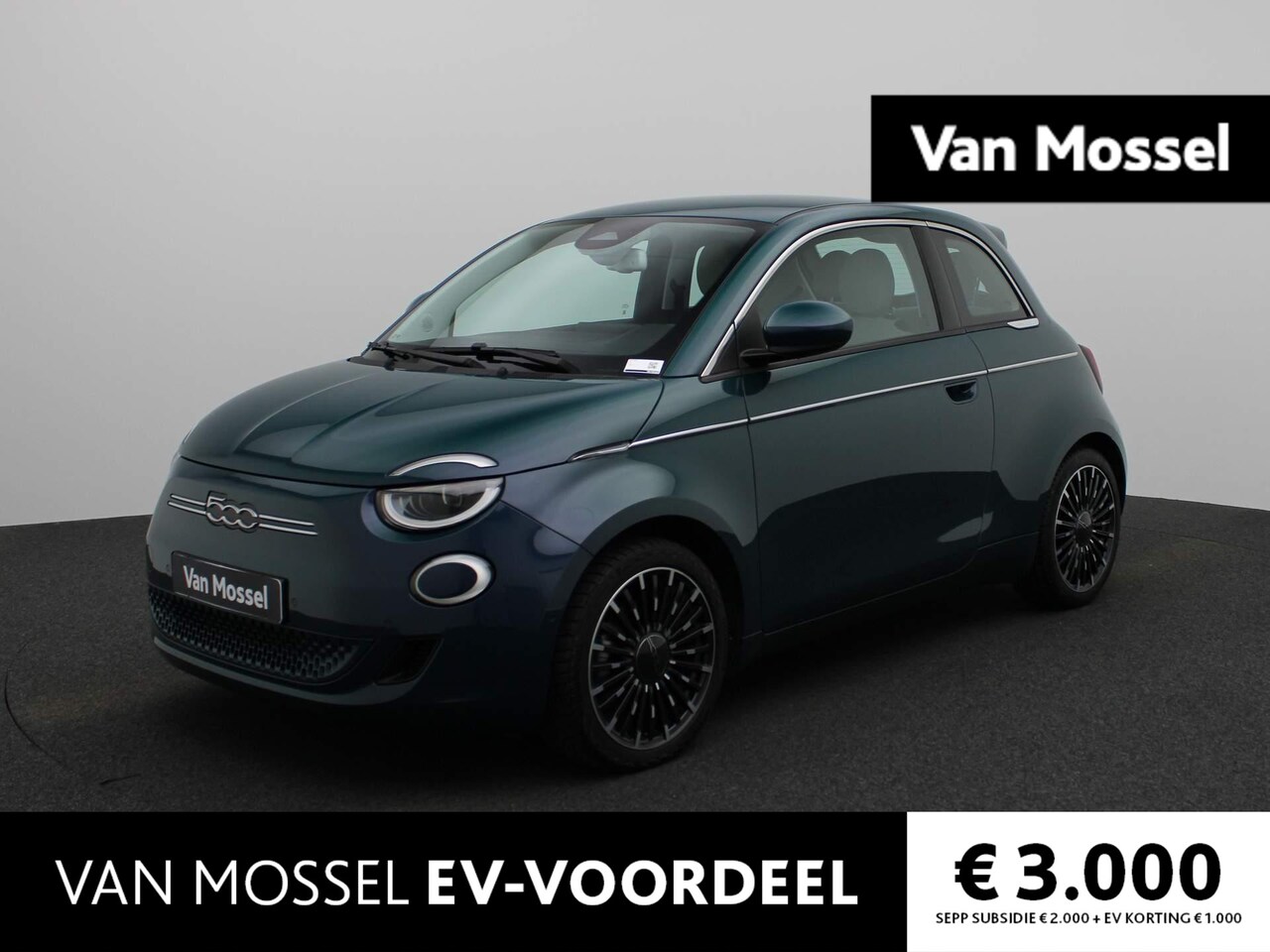 Fiat 500e - La Prima 42 kWh | Leder | Navi | ECC | Cam | PDC | LMV | LED | - AutoWereld.nl