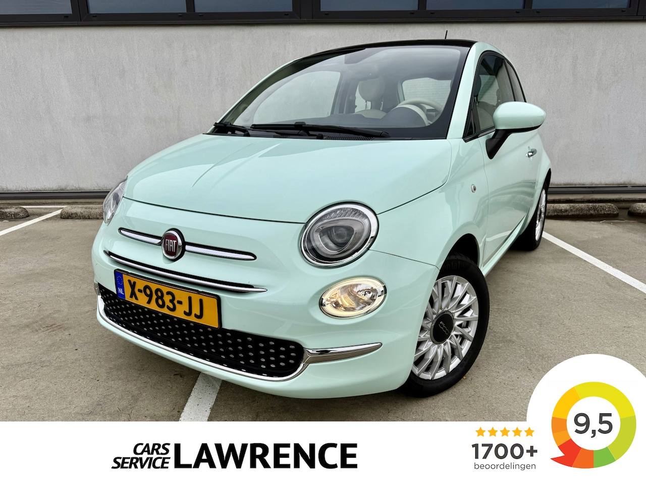 Fiat 500 - 1.2 Lounge | Unieke Kleur Verde Lattementa | Pano-dak | Apple/Android | DAB | | Bleu-Tooth - AutoWereld.nl