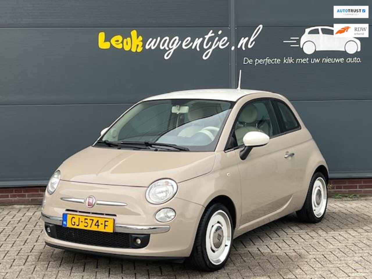 Fiat 500 - 0.9 TwinAir Turbo Vintage '57 *cappuccino *leer *NL - AutoWereld.nl