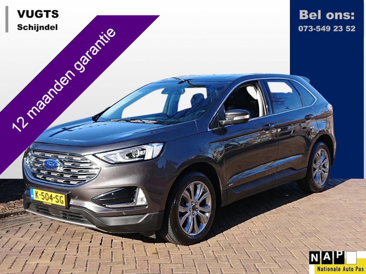 Ford Edge - 2.0 EcoBlue Titanium Bi-Turbo 238-pk AWD Automaat 2000 kg geremd aanhangwagen gewicht - AutoWereld.nl