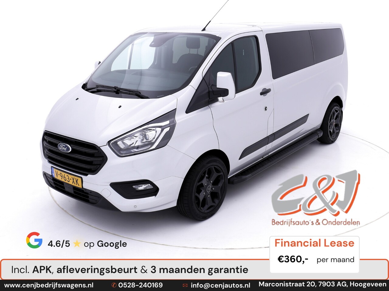 Ford Transit Custom - 320 2.0 TDCI L2H1 Limited Dubbele Cabine luxe airco navi 360,- p/md - AutoWereld.nl