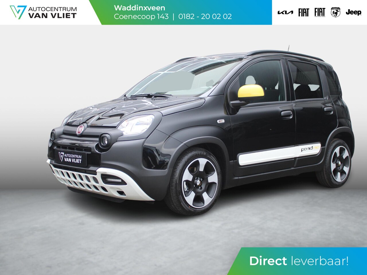 Fiat Panda - Hybrid Pandina | Airco | Cruise | Priv Glass | Dakrails | 15" | PDC | Apple Carply | Nero - AutoWereld.nl