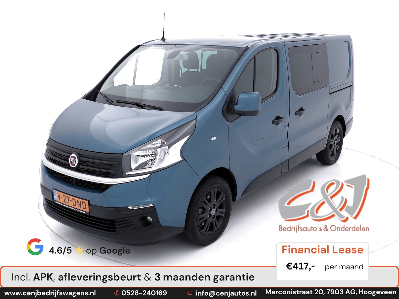 Fiat Talento - 2.0 MultiJet L1H1 SX dubbele cabine luxe lease 417.-,- p/md - AutoWereld.nl