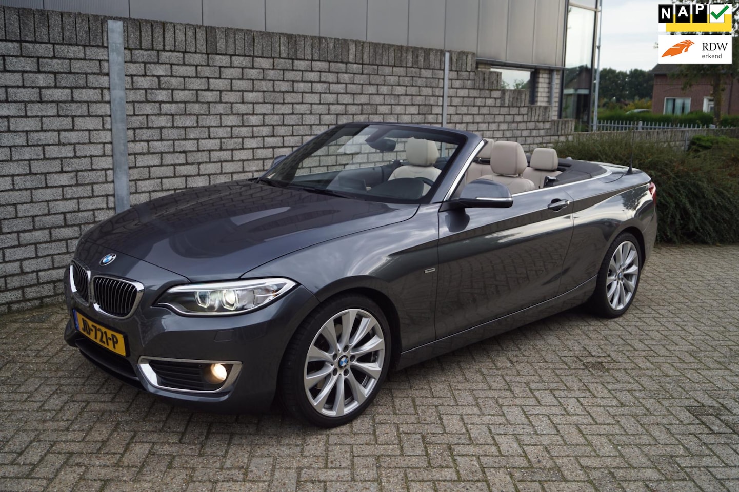 BMW 2-serie Cabrio - 220i High Executive Luxury Autom Leder Sportst Stoel/Stuur Verw Navi Clima Xenon Cruis PDC - AutoWereld.nl