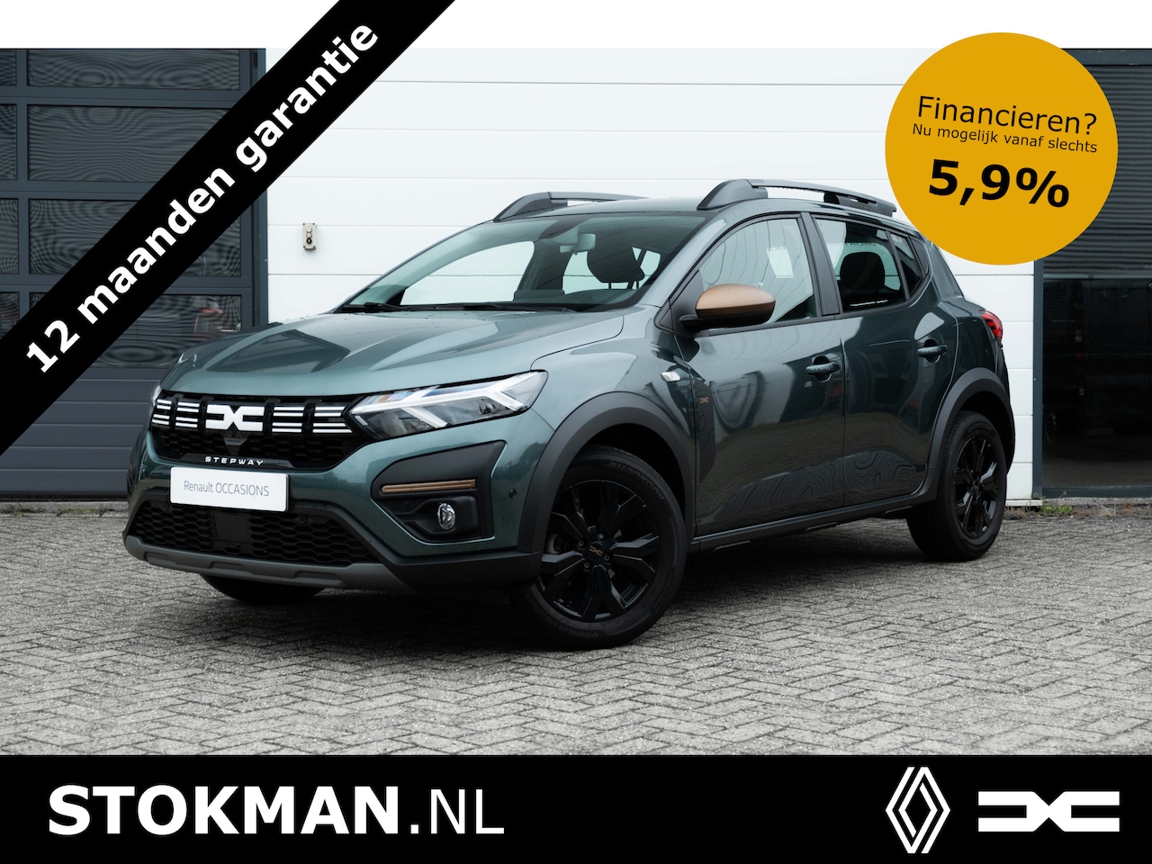 Dacia Sandero Stepway - 1.0 TCe 100 PK ECO-G Extreme | Pack Extreme | Pack media NAV | Cedar Groen | incl. Bovag r - AutoWereld.nl