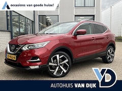 Nissan Qashqai - 1.3 DIG-T Tekna | NL Auto/Voll.Historie/Pano/Clima/Cruise/19"/Trekhaak/Camera/Voorruit+Sto