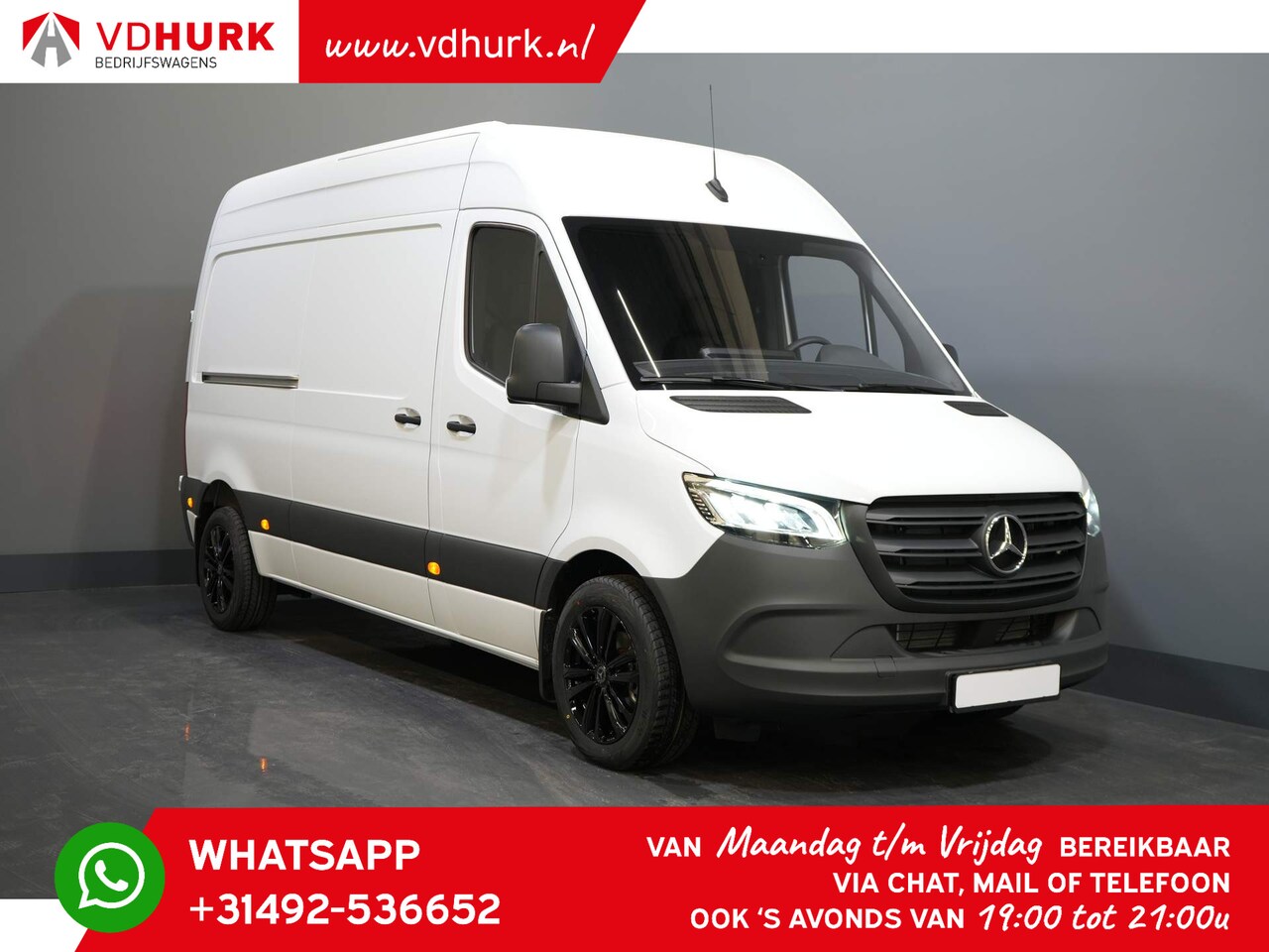 Mercedes-Benz Sprinter - 14x! Aut. L2H2 3t GVW/ 18"LMV/ LED/ Standkachel/ Stoelverw./ Carplay/ Cruise/ Camera - AutoWereld.nl