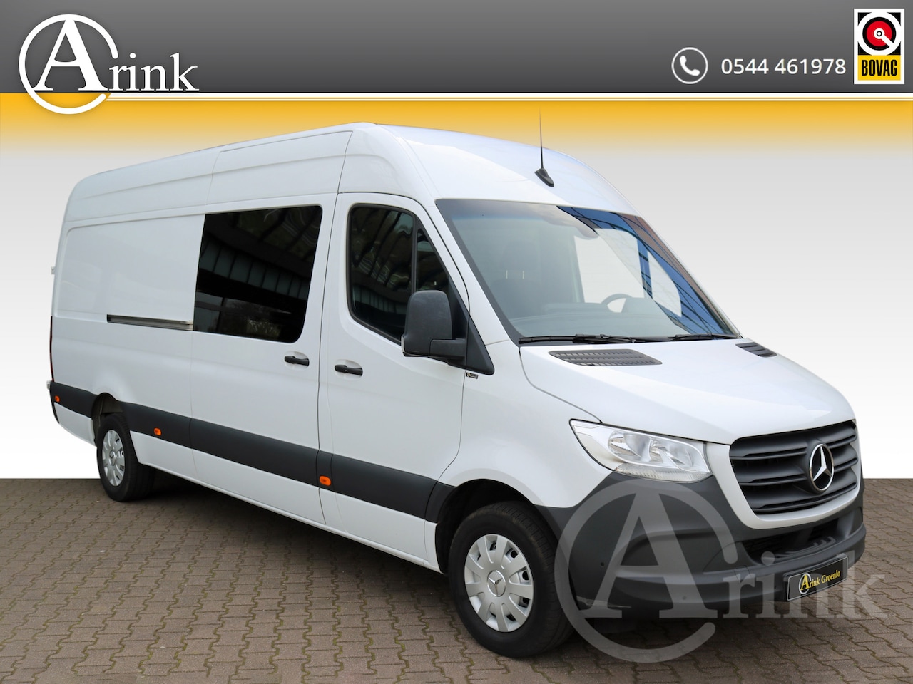 Mercedes-Benz Sprinter - 319 3.0 CDI L3H2 V6 7G-TRONIC DUBBELCABINE AIRCO MBUX CAMERA PDC GEVEERDE STOEL - AutoWereld.nl