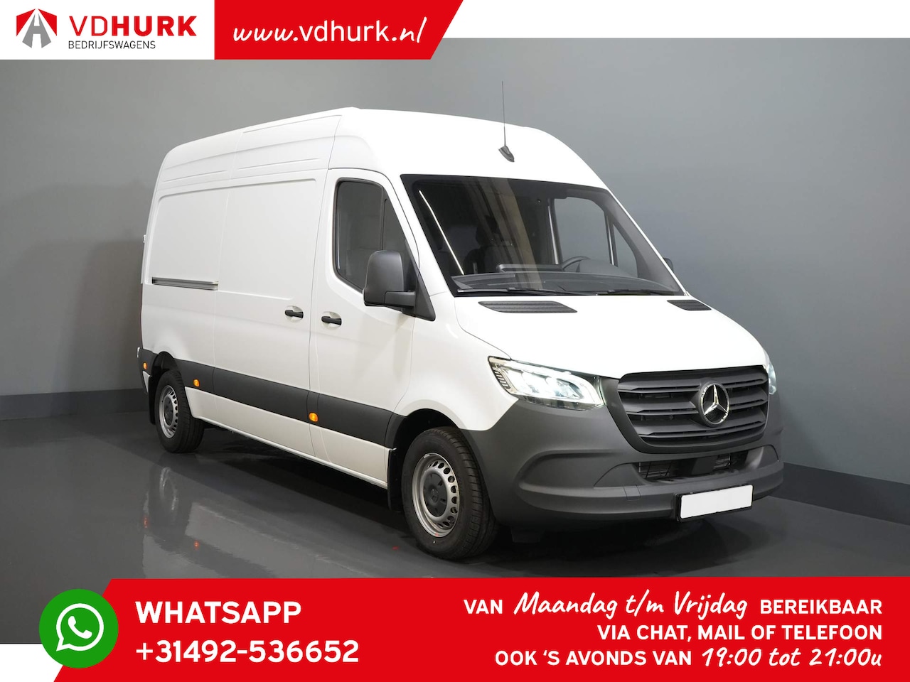 Mercedes-Benz Sprinter - 14x! Aut. L2H2 LED/ Standkachel/ Stoelverw./ Climate/ Carplay/ Camera/ Cruise/ Trekhaak/ A - AutoWereld.nl