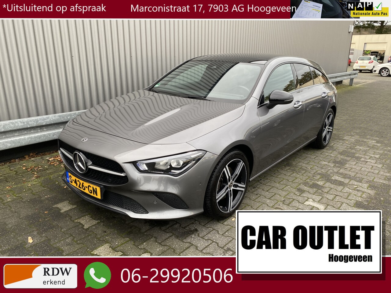 Mercedes-Benz CLA-klasse Shooting Brake - 180 d Leer, Clima, Stoelvw, Digi.Cockpit, Pano, CC, PDC v/a, LM, Elec.Trekh, – Inruil Moge - AutoWereld.nl