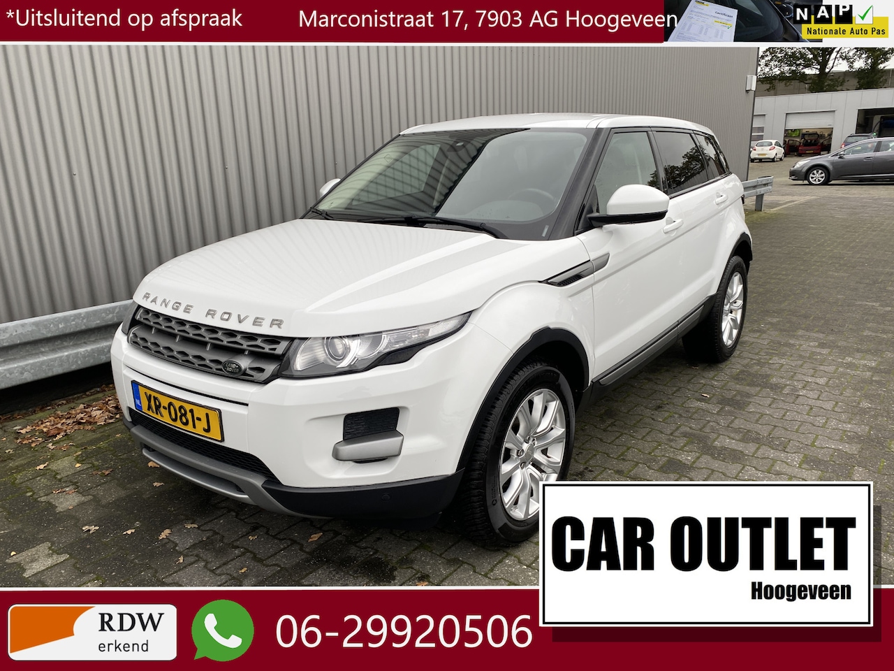 Land Rover Range Rover Evoque - 2.2 TD4 4WD Pure Business Edition 130Dkm. Leer, Clima, Navi, CC, PDC & Cam, Meridian Audio - AutoWereld.nl