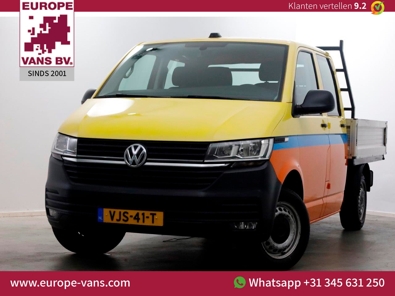 Volkswagen Transporter - T6.1 2.0 TDI Lang D.C. Open Laadbak Airco/CarPlay 03-2021 - AutoWereld.nl