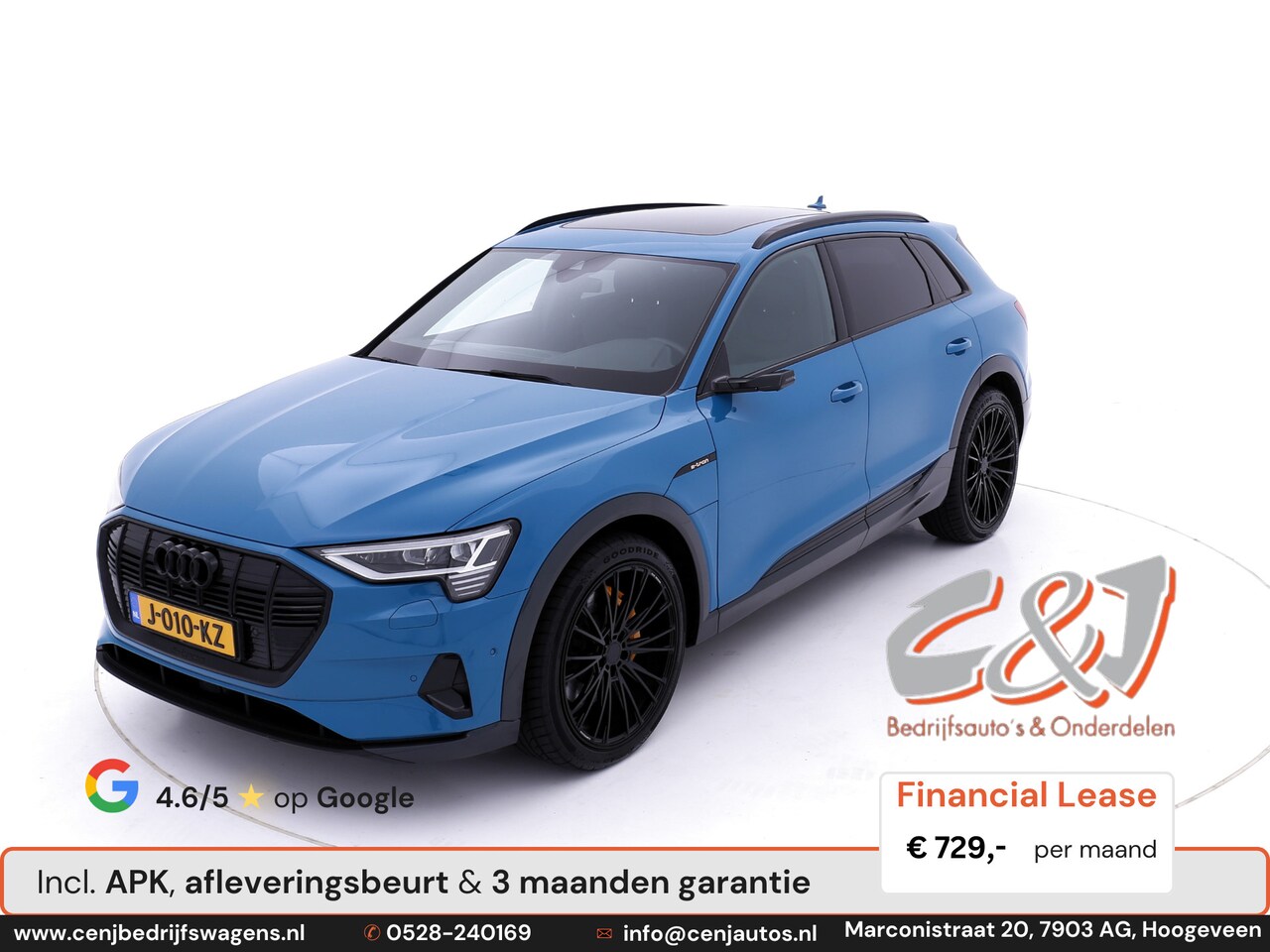 Audi e-tron - 55 quattro advanced Pro Line Plus 95 kWh bomvol 22 inch pano ecc luxe lease 729,-p/md - AutoWereld.nl