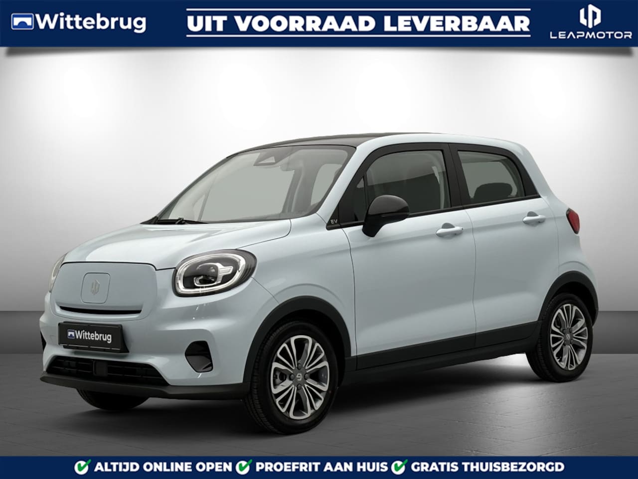 Leapmotor T03 - Smart 37.7 kWh Volledig Elektrisch met 265 km WLTP Range, Airconditioning, Panoramadak, Ad - AutoWereld.nl