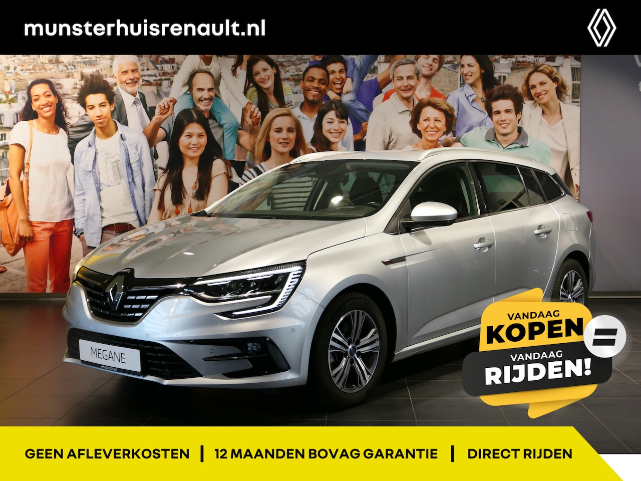 Renault Mégane E-Tech - Estate 1.6 Plug-In Hybrid 160 Intens Bose, Head-up Display, All seasons - AutoWereld.nl