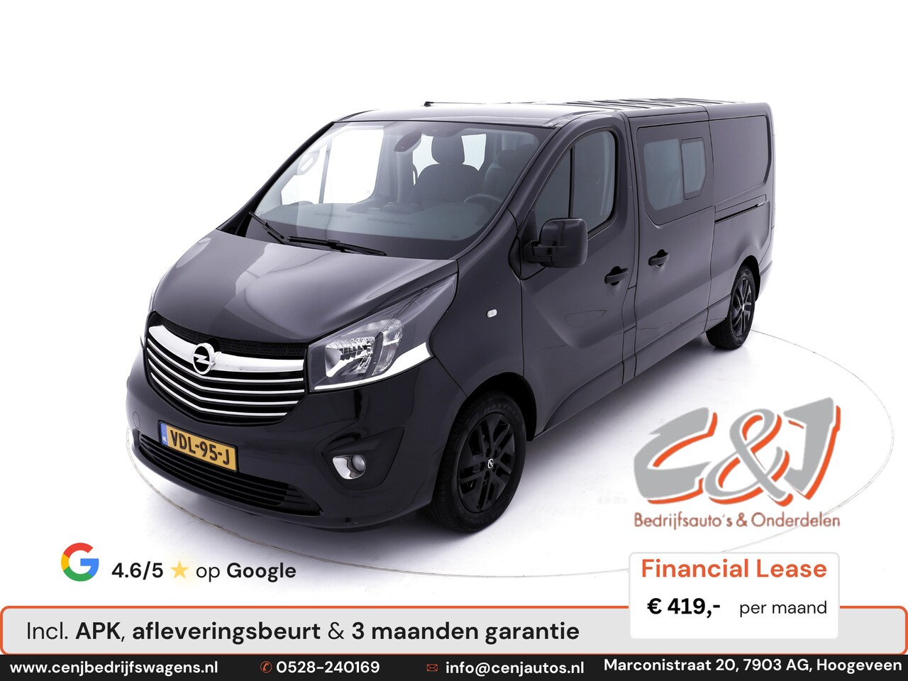 Opel Vivaro - 1.6 CDTI L2H1 Dubbele Cabine innovation leder navi cruise 145 pk lease 419,- p/md - AutoWereld.nl