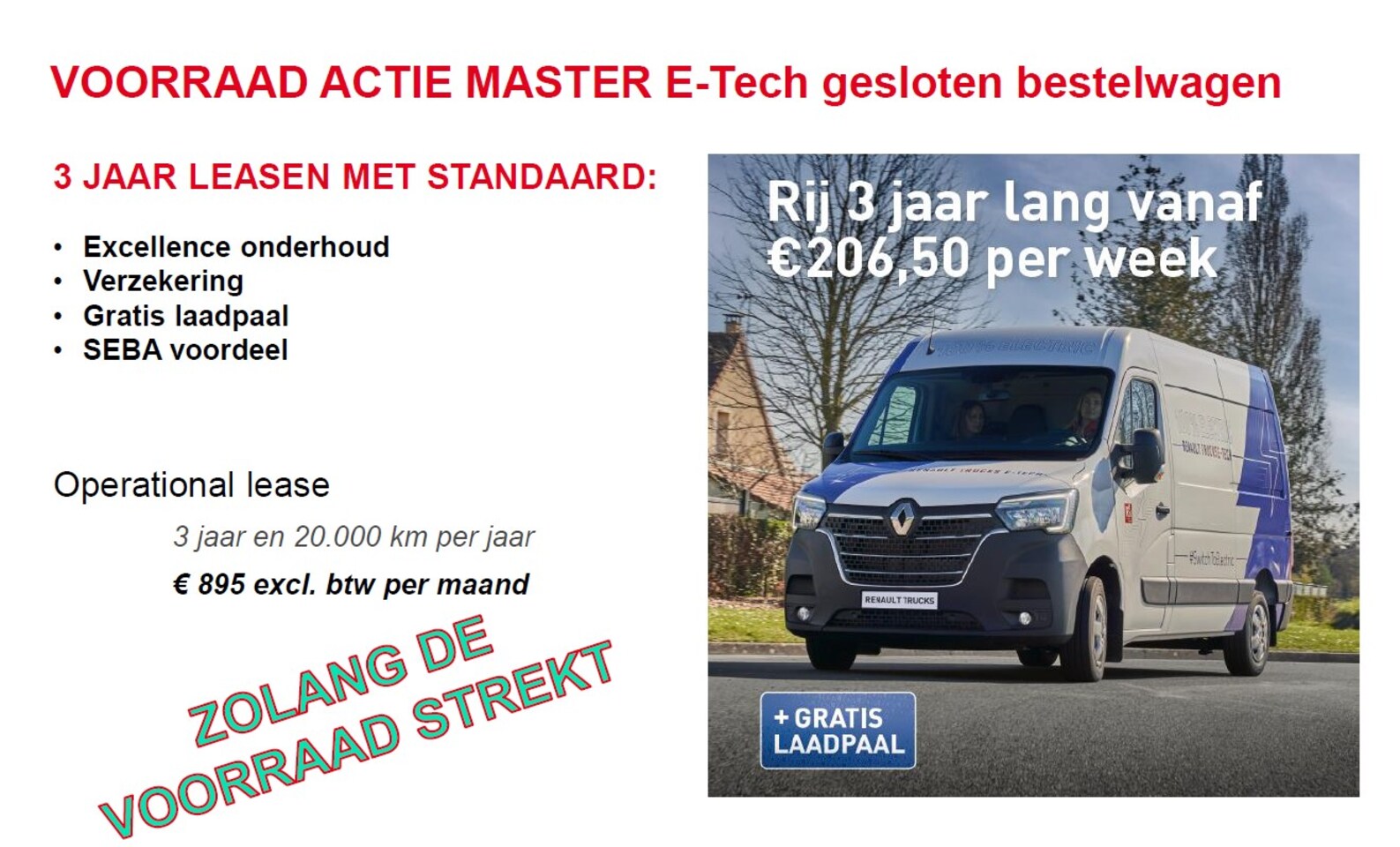 Renault Master E-Tech - L2H2, 3500kg, Z.E. Navigatie, Zero Emissie, - AutoWereld.nl