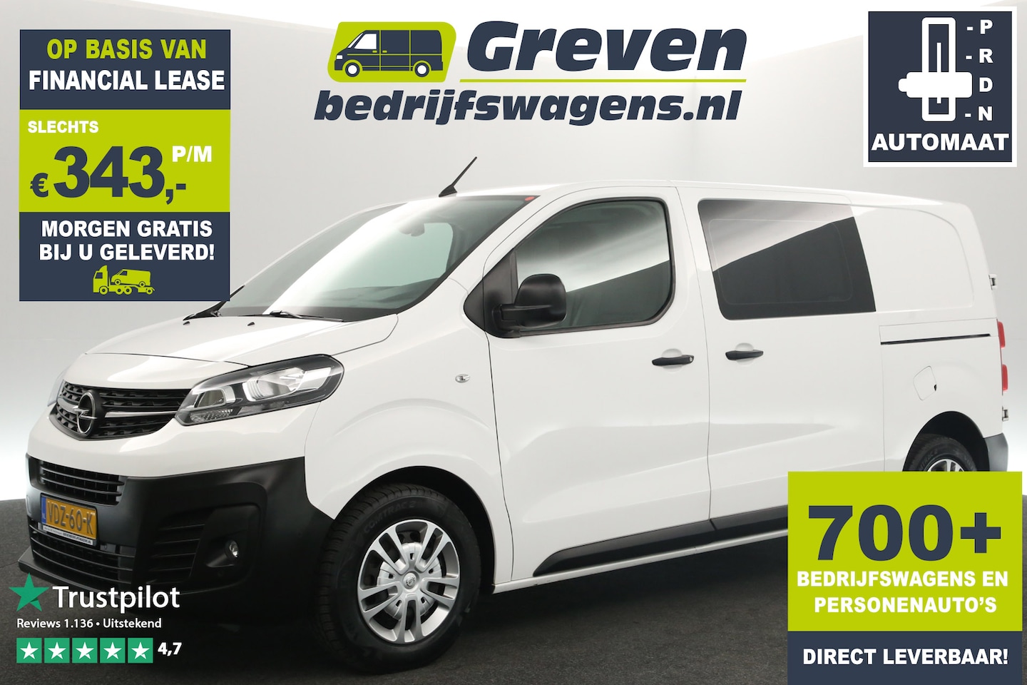 Opel Vivaro - 2.0 CDTI L2H1 177PK Automaat Airco 2xSchuifdeur Cruise 360Camera Carplay Navigatie 3 Pers - AutoWereld.nl