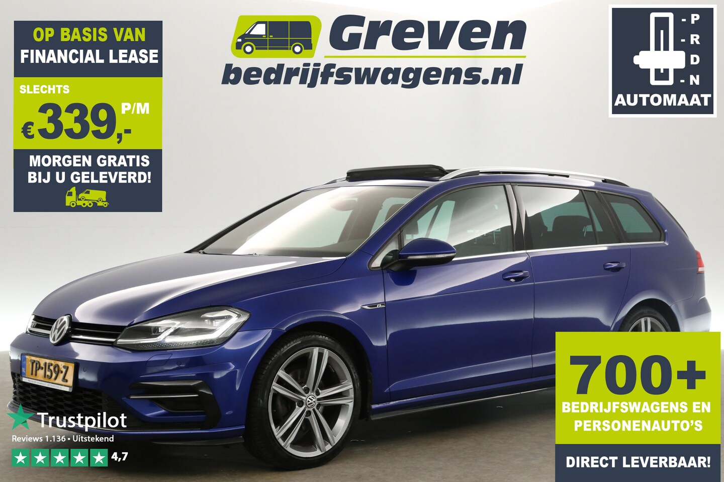 Volkswagen Golf Variant - 1.5 TSI R-line 150PK Automaat Pano Clima Camera Carplay ACC Virtual Navi DSG LED 18"LMV St - AutoWereld.nl