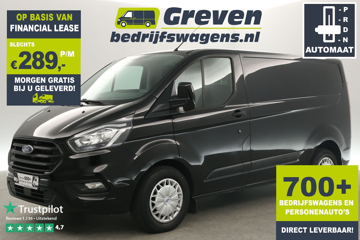 Ford Transit Custom - 2.0 TDCI L1H1 130PK Automaat Airco Cruise PDC Elektrpakket Stoelverwarming - AutoWereld.nl