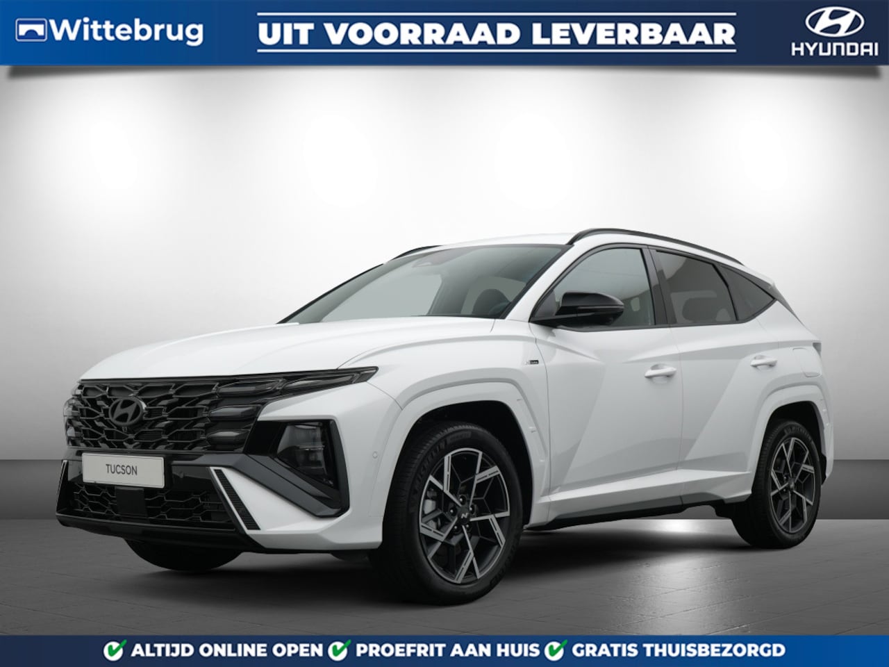 Hyundai Tucson - 1.6 T-GDI HEV N Line FACELIFT Hybride Automaat met Navigatie, Climate Control en 360 grade - AutoWereld.nl