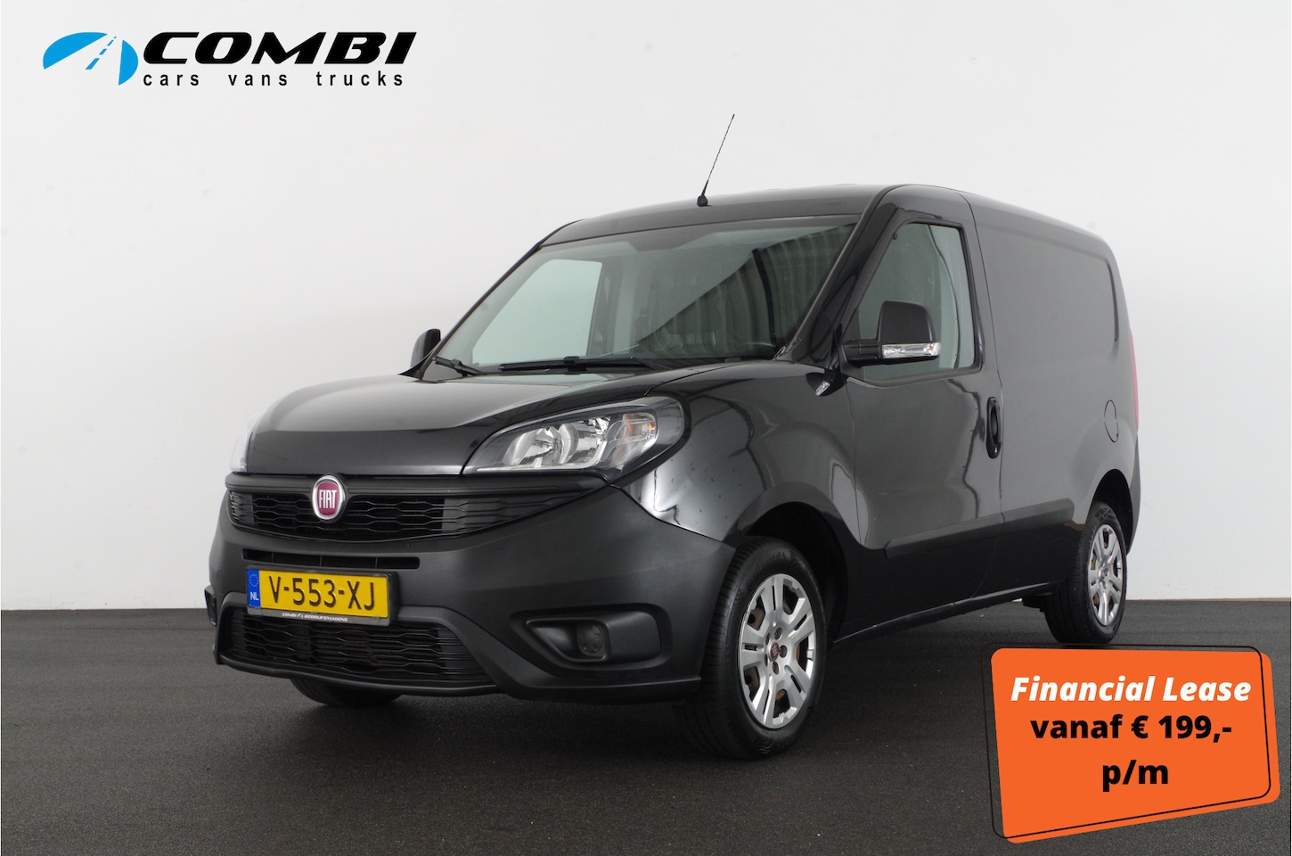 Fiat Doblò Cargo - 1.3 MJ L1H1 Actual > schuifdeur / Euro 6 / zwart metallic - AutoWereld.nl