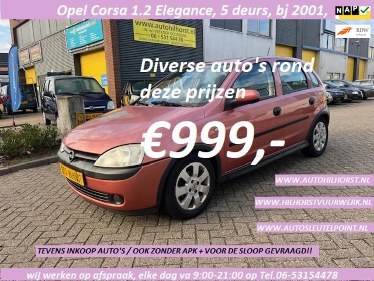 Opel Corsa - 1.2-16V Elegance 1.2-16V Elegance , wij werken uitsluitend op telefonische afspraak, elke dag va 9:00-21:00 - AutoWereld.nl